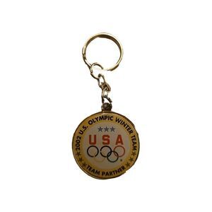 Vintage Keychain U.S. OLYMPIC WINTER TEAM 2002 Key Ring Fob Team Partner